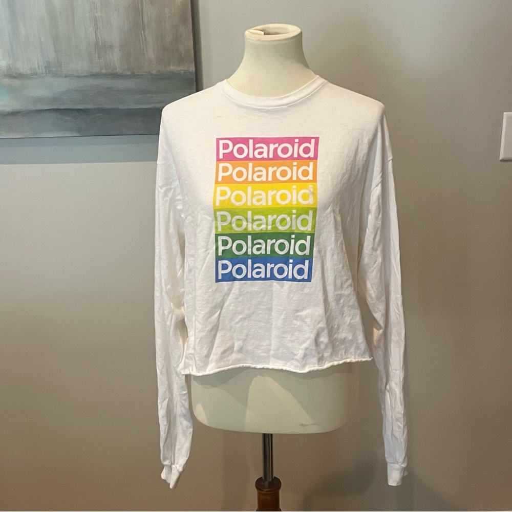 Long sleeve Polaroid T-shirt | cropped | L